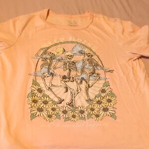 Zoe + Liv Light Orange Skeleton Graphic Tee